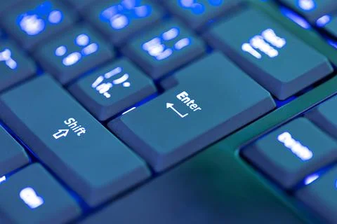 Closeup of laptop or desktop computer keyboard Stock Photos