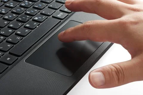 Closeup of laptop touchpad Stock Photos