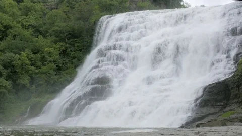 Closeup of Large Waterfall in Upstate New York Stock Footage 81694508