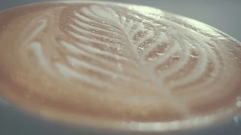 CloseUp Latte Art Stock Footage 77283598