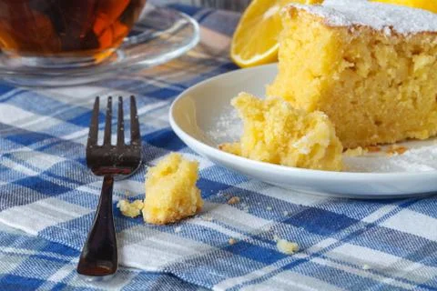 Closeup of lemon pie Stock Photos