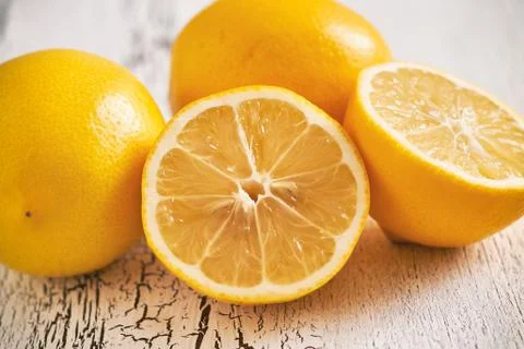 Closeup of lemons Stock Photos