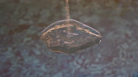 Closeup liquid and drops in slow motion, 60 fps Video stock 130482024
