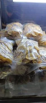 Closeup of local savory snacks 库存照片