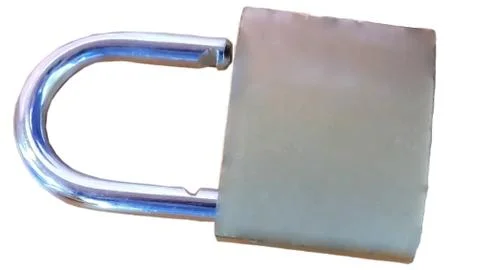 Closeup of a lock isolated on white background Stock Photos