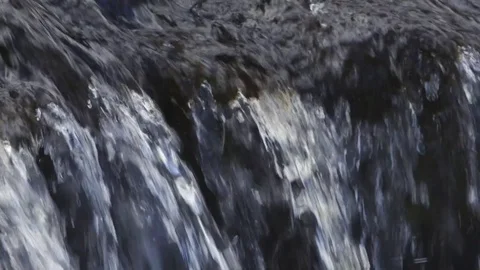 Closeup Lockdown Shot Of Beautiful Small Waterfall In Forest Stock Footage 79655071
