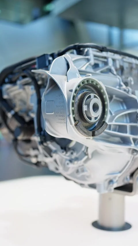 Closeup look at a sophisticated hightech engine component that showcases the Video stock 320138375