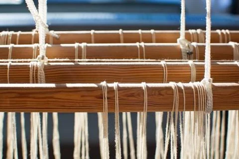 Closeup of loom threads Stock Photos