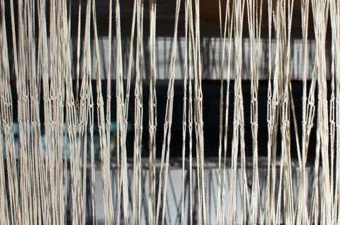 Closeup of loom threads Stock Photos