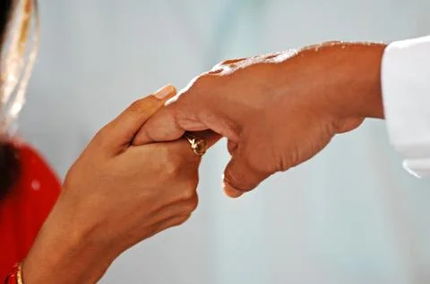 Closeup of a Lovers Hands Stock Photos