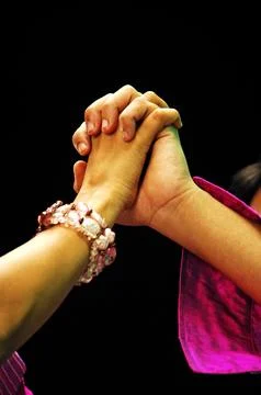 Closeup of a Lovers Hands Stock Photos