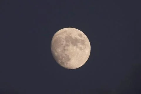Closeup of the lunar eclipse on the dark sky background Stock Photos