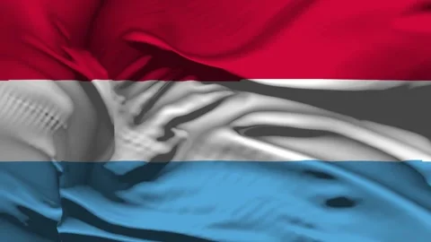 Closeup Luxembourg Flag Wave Loop waving in wind Realistic Luxembourg  Flag Video stock 328220134