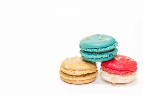 Closeup Macaroon on white background Stock Photos