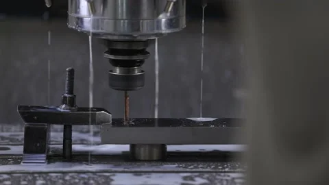Closeup of the machine of CNC processing machining center in the factory Stock Footage 239452669