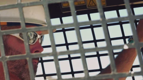 Closeup of machine operator starting equipment Stock Footage 55141980