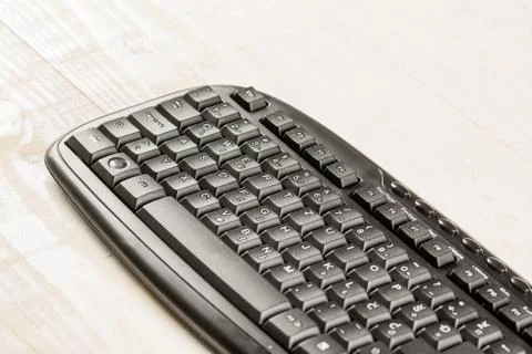 Closeup macro black pc keyboard with black wireless mouse Foto stock