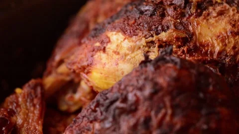 Closeup macro footage of turkey with rack focusing on different parts Stock-Footage 149285895