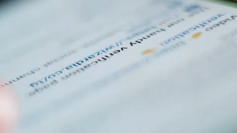 Closeup Macro of Internet Surfing, Scrolling Chats in Messenger App. Reading Stock Footage 194800771