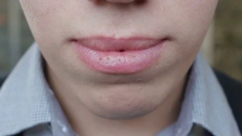 Closeup Macro Person Bites Off  Two Slices of Italian Pizza Stock-Footage 73028330