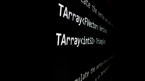Closeup macro shot movement of coding script moving across LED screen. Stock Footage 241005731