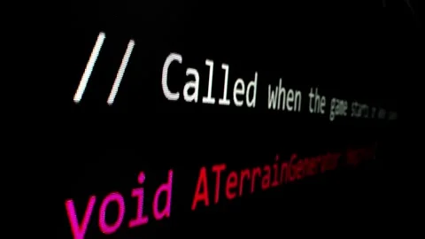 Closeup macro shot movement of coding script moving across LED screen. Stock Footage 241006036