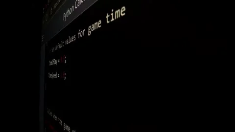 Closeup macro shot movement of coding script moving across LED screen. Stock Footage 241006202