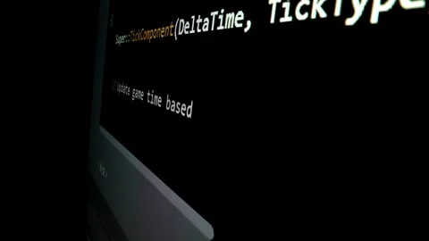 Closeup macro shot movement of coding script moving across LED screen. Stock Footage 243363309