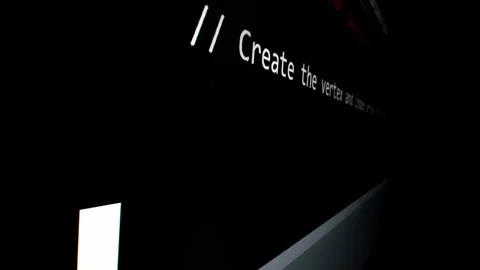 Closeup macro shot movement of coding script moving across LED screen. Stock Footage 243905686