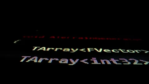 Closeup macro shot movement of coding script moving across LED screen. Stock Footage 243905703