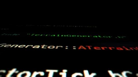 Closeup macro shot movement of coding script moving across LED screen. Stock Footage 243905783