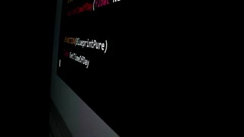 Closeup macro shot movement of coding script moving across LED screen. Stock Footage 244469267