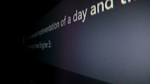 Closeup macro shot movement of coding script moving across LED screen. Stock Footage 244469544