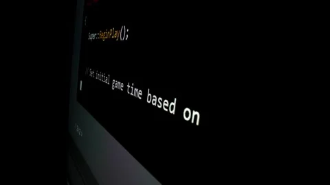 Closeup macro shot movement of coding script moving across LED screen. Stock Footage 244928209