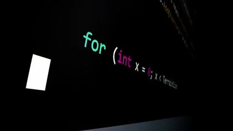 Closeup macro shot movement of coding script moving across LED screen. Stock Footage 244928253