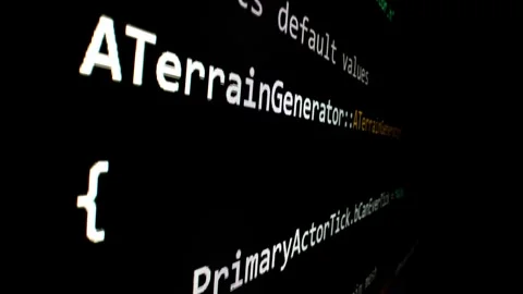 Closeup macro shot movement of coding script moving across LED screen. Stock Footage 244928337