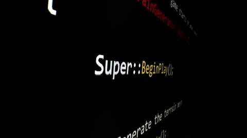 Closeup macro shot movement of coding script moving across LED screen. Stock Footage 245493269