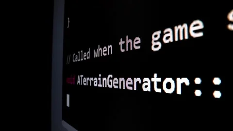 Closeup macro shot movement of coding script moving across LED screen. Stock Footage 246055844