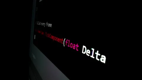 Closeup macro shot movement of coding script moving across LED screen. Stock Footage 246538496