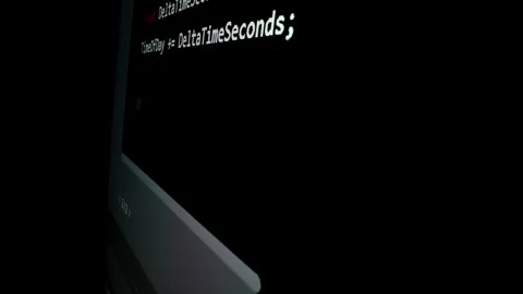 Closeup macro shot movement of coding script moving across LED screen. Stock Footage 246538600