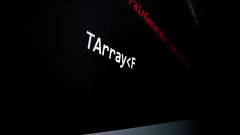 Closeup macro shot movement of coding script moving across LED screen. Stock Footage 246538683