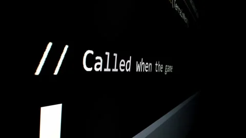 Closeup macro shot movement of coding script moving across LED screen. Stock Footage 246921724