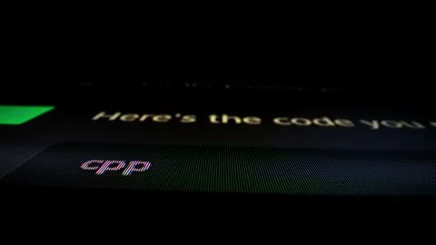 Closeup macro shot movement of coding script moving across LED screen. Stock Footage 246921959