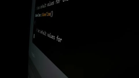 Closeup macro shot movement of coding script moving across LED screen. Stock Footage 247709980