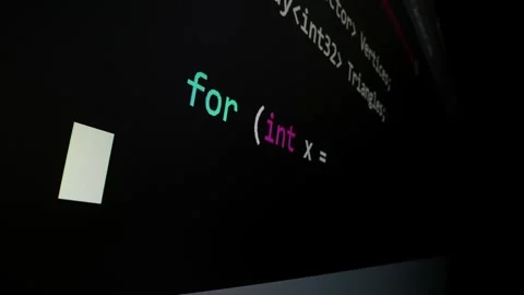 Closeup macro shot movement of coding script moving across LED screen. Stock Footage 247710369