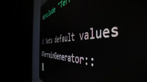 Closeup macro shot movement of coding script moving across LED screen. Stock Footage 247710494
