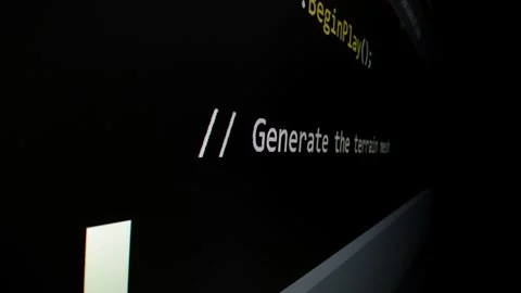 Closeup macro shot movement of coding script moving across LED screen. Stock Footage 248231159
