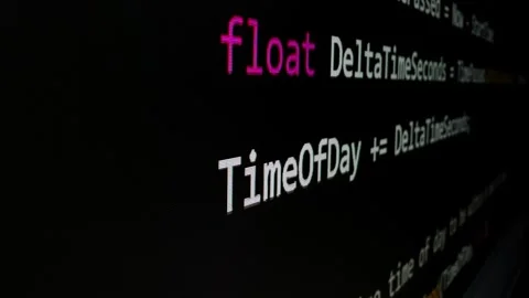 Closeup macro shot movement of coding script moving across LED screen. Stock Footage 251109610