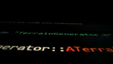 Closeup macro shot movement of coding script moving across LED screen. Stock Footage 251846807