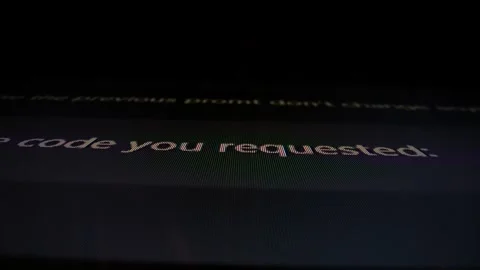 Closeup macro shot movement of coding script moving across LED screen. Stock Footage 252324395